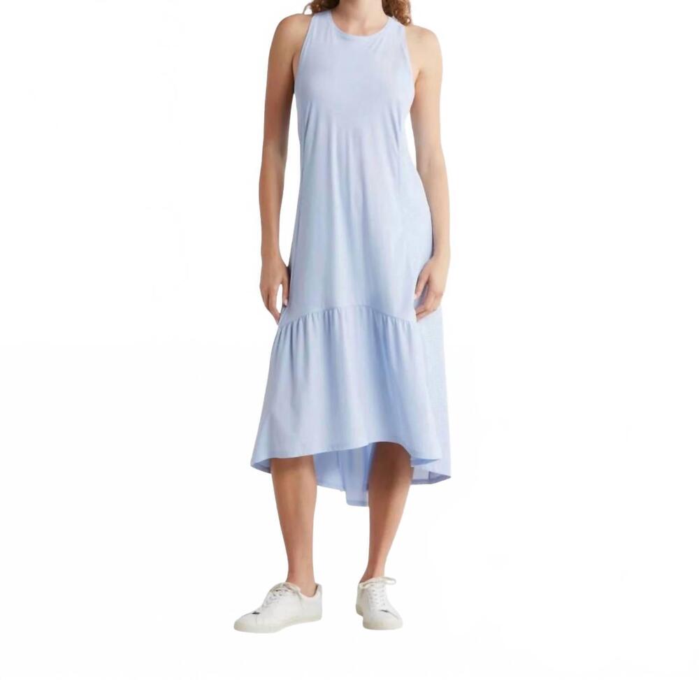 NEW SWEATY BETTY ace racerback high-low midi dress in blue